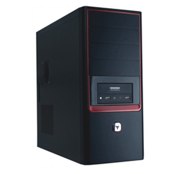 HKC 6022ND Midi-Tower 400W Schwarz, Rot Computer-Gehäuse