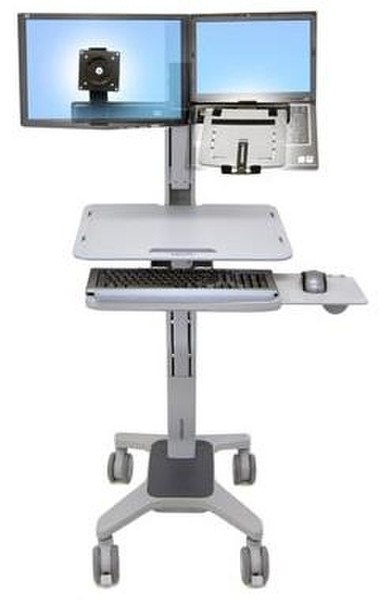 Ergotron WM Series WorkFit™ C-Mod, Combo Sit-Stand Workstation Grau