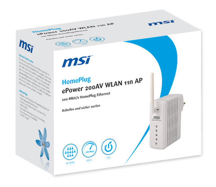 MSI PLC-200AV01-040R 200Мбит/с сетевая карта