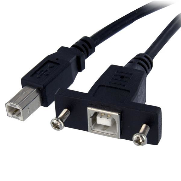 StarTech.com USB 2.0 Panel Mount Cable B/B 0.3м USB B USB B Черный кабель USB