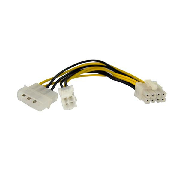 StarTech.com 15 cm 4-Pin naar 8-Pin EPS Voedingsadapter met LP4 - F/M 0.15м Разноцветный кабель питания