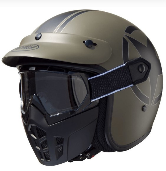 Premier Mask Star Military BM Helm mit offenem Visier Schwarz