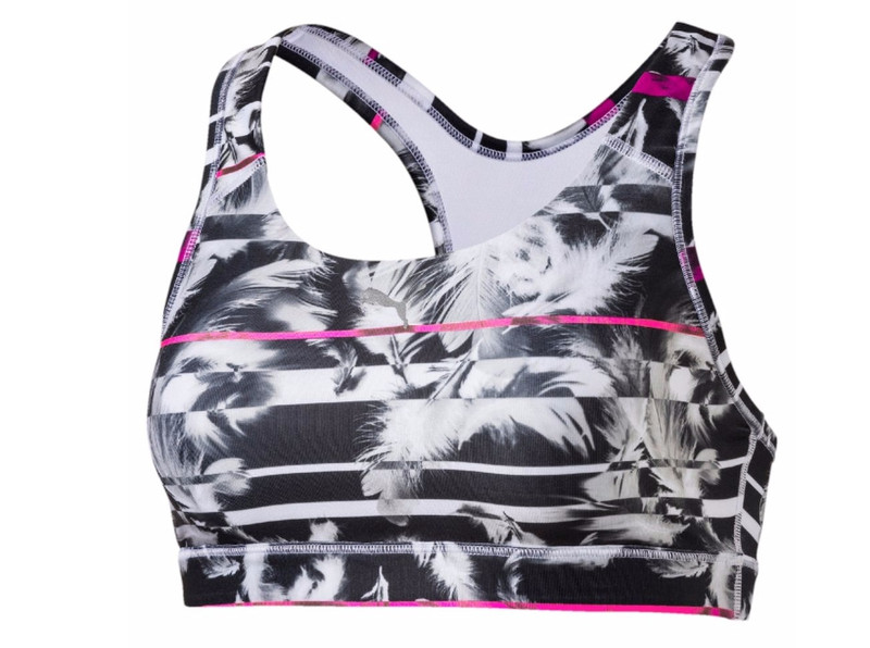 PUMA PWRSHAPE Forever Graphic Bra S Спортивный Wirefree Черный, Розовый, Белый бюстгальтер