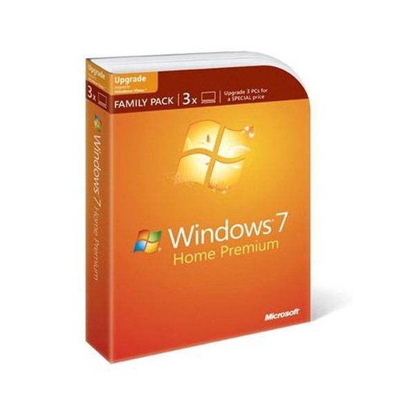 Microsoft Windows 7 Home Premium, DVD, UPG, Family Pack, EN