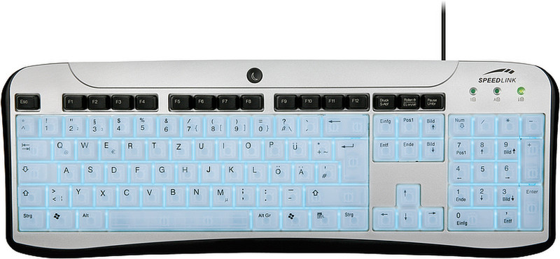 SPEEDLINK Atmos Illuminated Keyboard USB QWERTZ Blau Tastatur