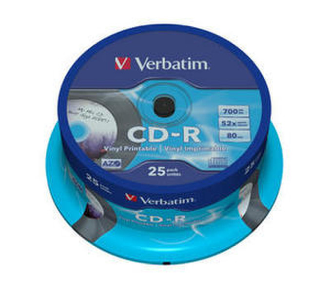 Verbatim CD-R AZO Data Vinyl Printable CD-R 700МБ 25шт