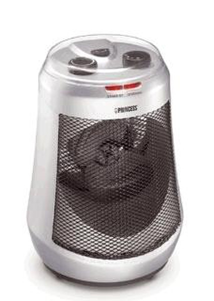 Princess Silver Oscillating Fan Heater Black,Silver