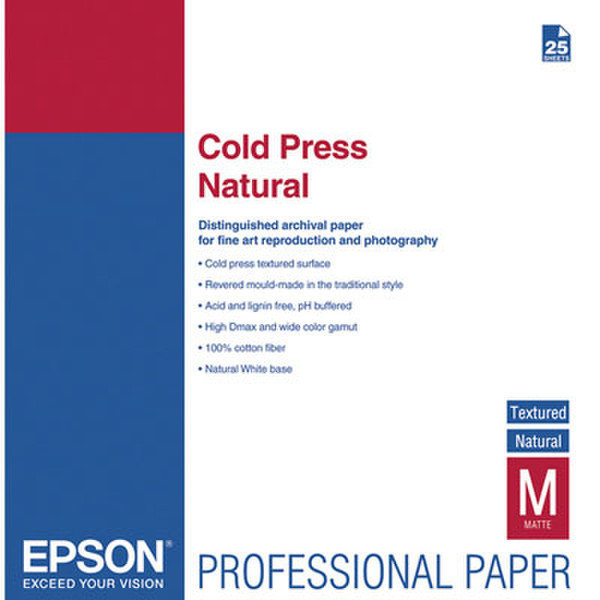 Epson Cold Press Natural, A3+, 25 Blatt inkjet paper
