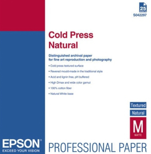 Epson Cold Press Natural, DIN A2, 25 Blatt inkjet paper