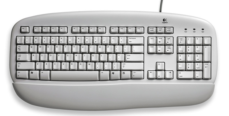 Logitech Deluxe Keyboard PS/2 AZERTY Белый клавиатура