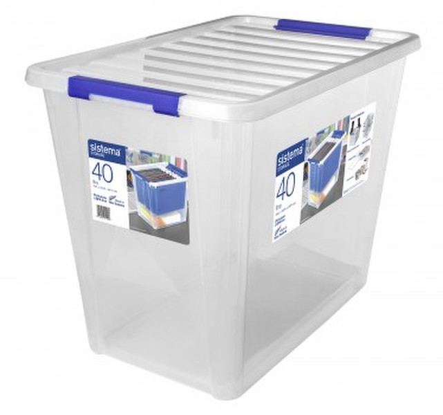 Sistema 40 Litre Storage Bin Blue,Translucent desk tray