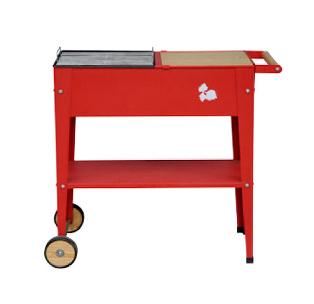Herstera BBQ 1 Barbecue Cart Charcoal Red