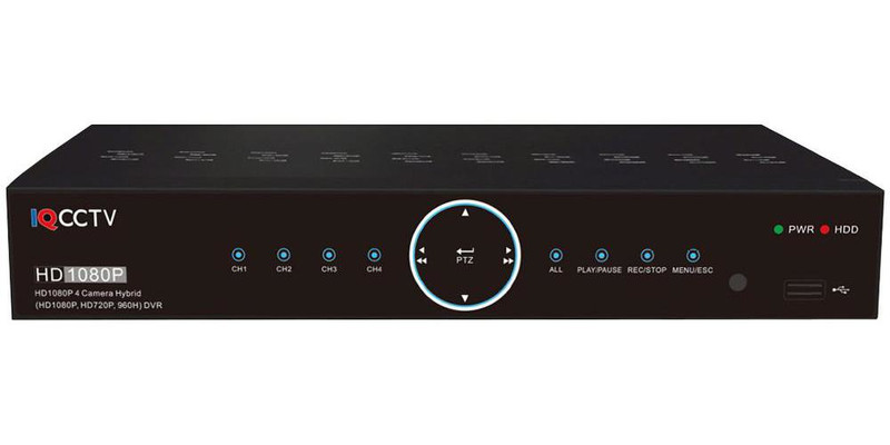 IQCCTV IQR1080D4H Schwarz Digitaler Videorekorder (DVR)