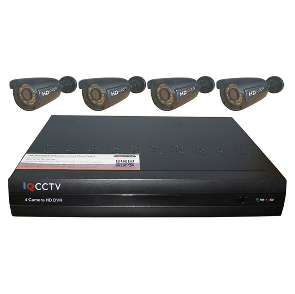 IQCCTV 720P AHD IR Bullet CCTV System Schwarz Digitaler Videorekorder (DVR)