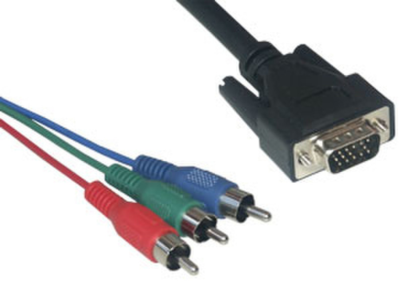 MCL Cable VGA HD15 M / YUV M 2m VGA (D-Sub) Schwarz