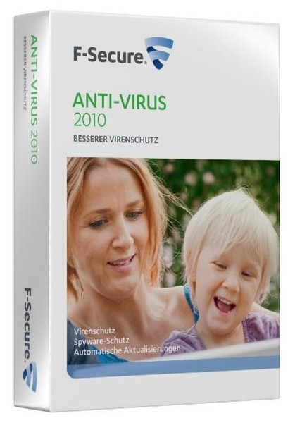 F-SECURE Anti-Virus 2010, 1 User, 1 Year 1Benutzer 1Jahr(e)