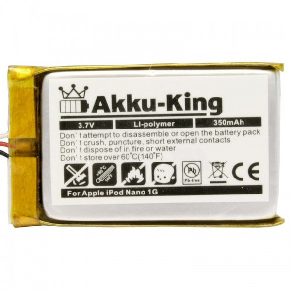 Akku-King 20109531 Lithium Polymer 350mAh 3.7V rechargeable battery