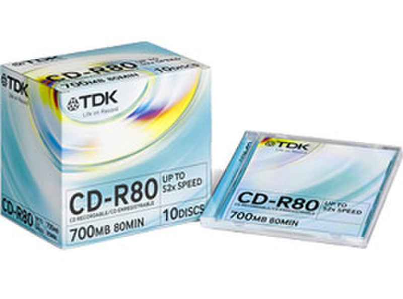 TDK CDR-80 52 x Jewel Case 10-pack CD-R 700MB 10pc(s)