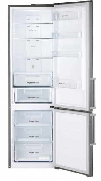Daewoo RN-536NPTH Freestanding 270L 92L A+ Stainless steel fridge-freezer