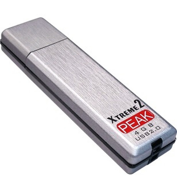 PEAK Xtreme2 200X USB 2.0 Flash Drive 4GB 4ГБ USB 2.0 Тип -A Cеребряный USB флеш накопитель