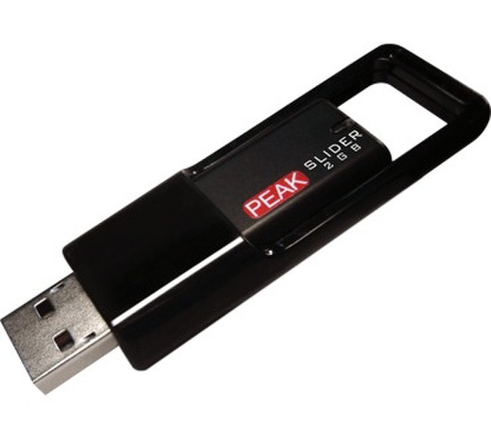 PEAK Slider Flash Drive 2GB 2ГБ USB 2.0 Тип -A Черный USB флеш накопитель