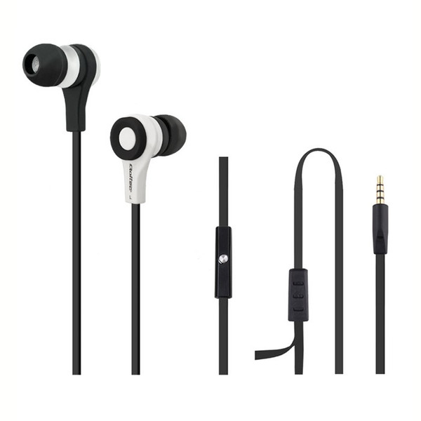 Qoltec 50808 In-ear Binaural Wired Black,White mobile headset