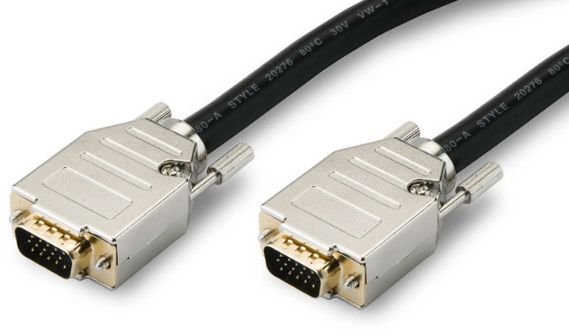 Kindermann 7496000130 30m VGA (D-Sub) VGA (D-Sub) Schwarz, Silber VGA-Kabel