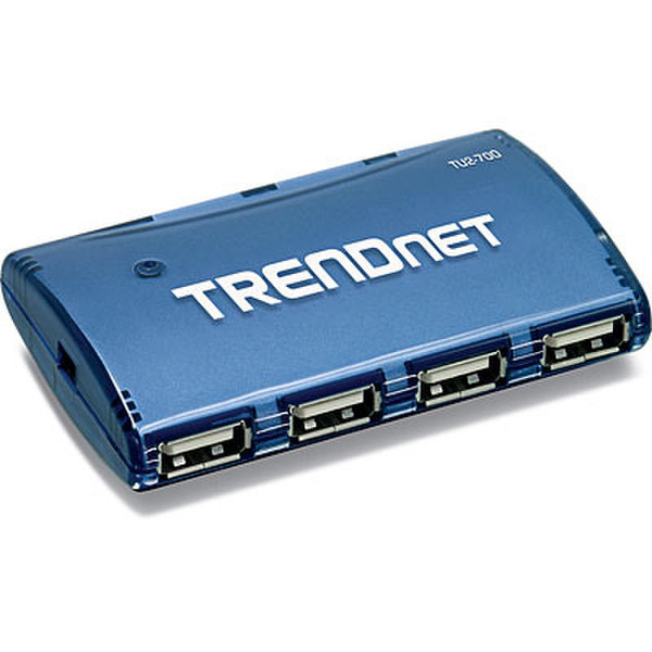 Trendnet TU2-700 480Мбит/с Синий хаб-разветвитель