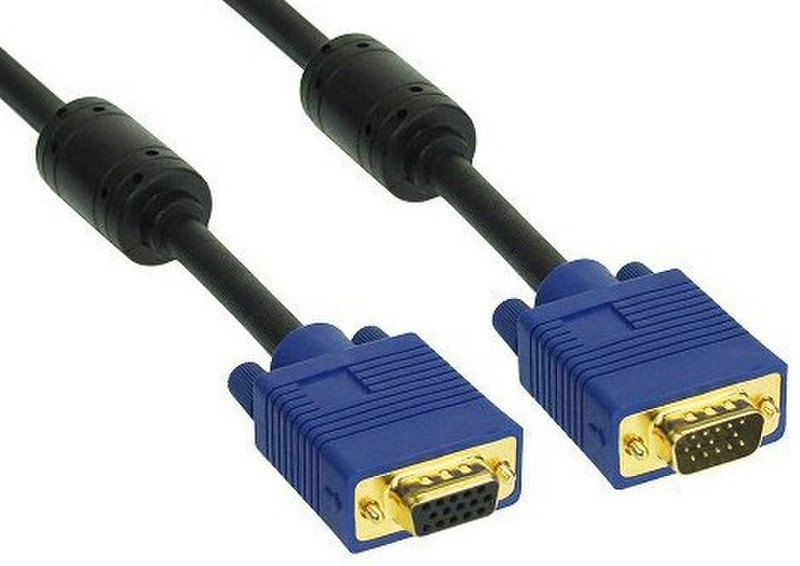 Kindermann 7483000515 15м VGA (D-Sub) VGA (D-Sub) Черный, Синий VGA кабель