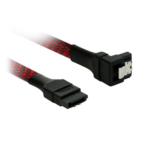 Nanoxia NXS6G60SR 0.6м SATA SATA Черный, Красный кабель SATA