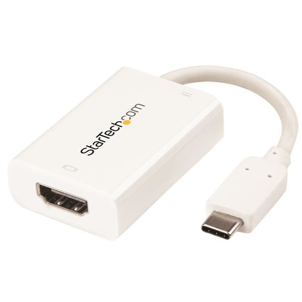 StarTech.com USB-C to HDMI Video Adapter with USB Power Delivery - 4K 60Hz - White