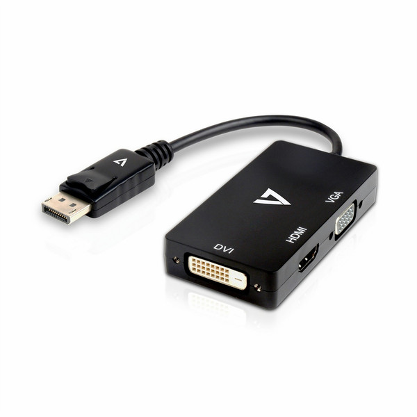 V7 0.3FT BLACK DP TO VGA M/F 0.1m DisplayPort VGA + HDMI + DVI Black