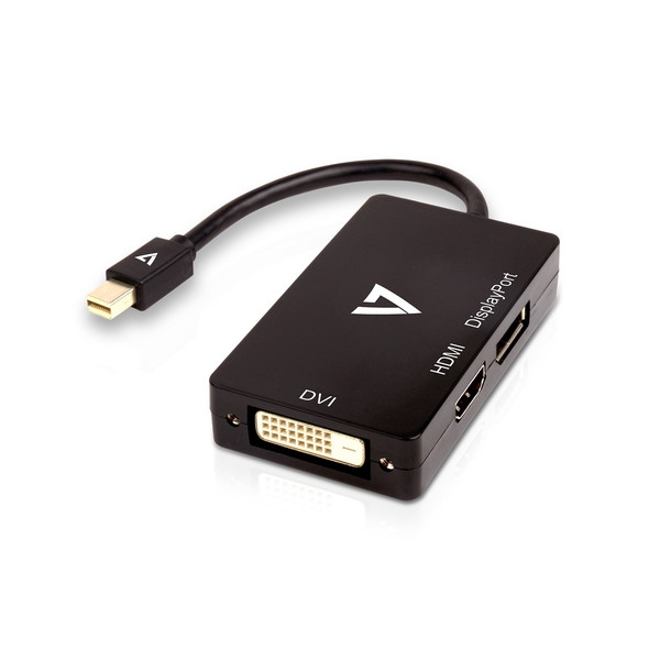 V7 8Q9071 0.1м Mini DisplayPort DisplayPort + DVI + HDMI Черный
