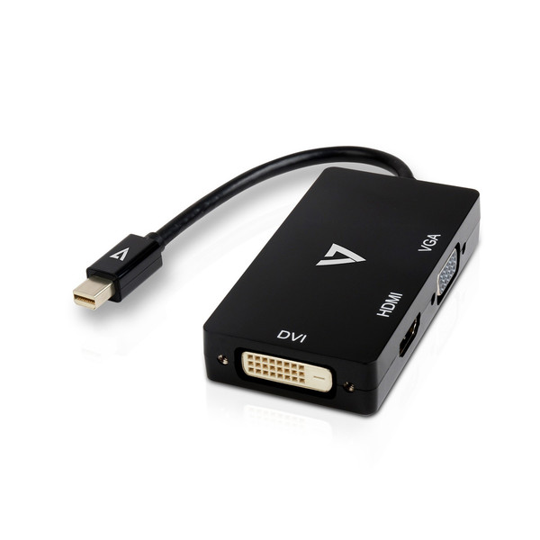 V7 8Q9072 0.1m Mini DisplayPort VGA + HDMI + DVI Schwarz