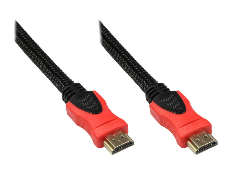 Alcasa 4514-NY100R 10m HDMI HDMI Schwarz, Rot HDMI-Kabel