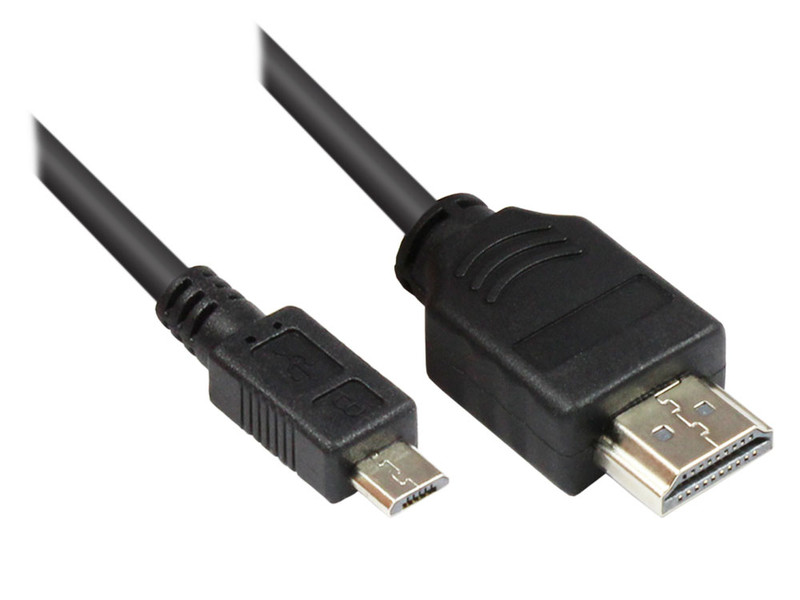 Alcasa 4543-020 2m HDMI Micro-USB B Black video cable adapter