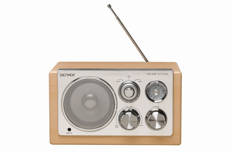 Denver TR-61 Портативный Analog & digital Белый, Деревянный радиоприемник