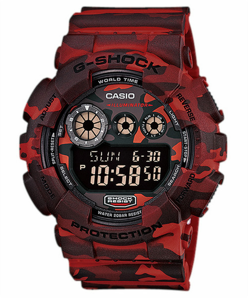 Casio GD-120CM-4 Wristwatch Electronic Black,Red watch