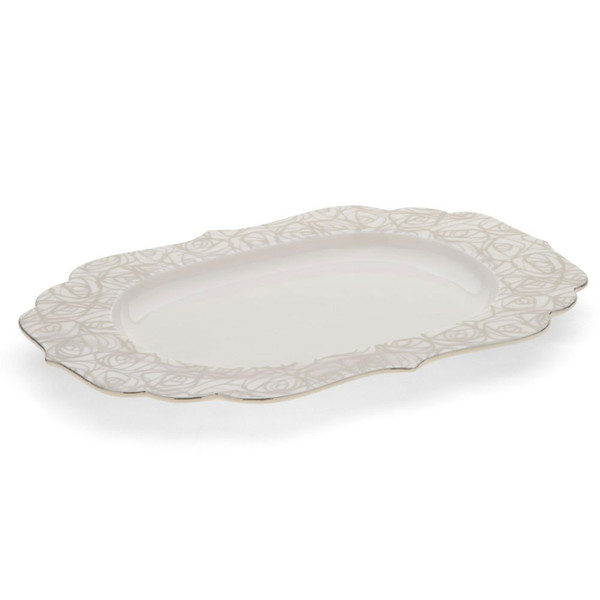 Andrea Fontebasso VR0SI267890 Oval Weiß Classic serving tray Tablett