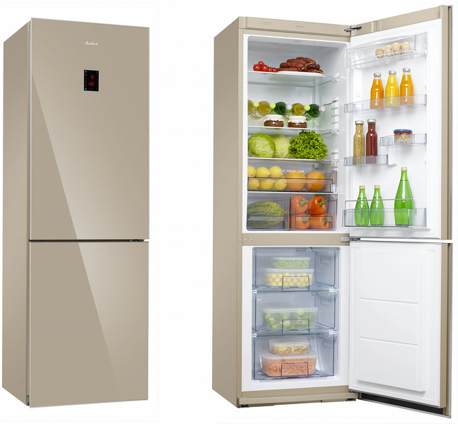 Amica VC 1852 BFDMG Freestanding 210L 84L A++ Brown fridge-freezer