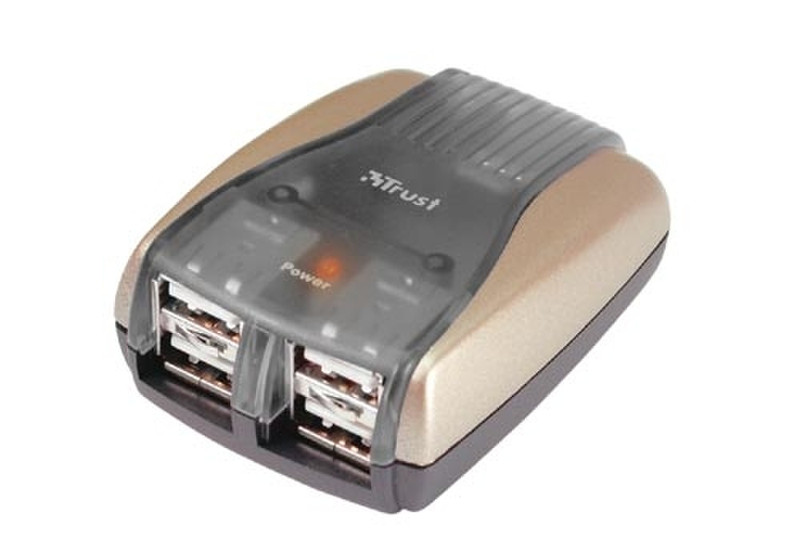 Trust 4 Port Compact USB 2.0 Power Hub 480Мбит/с хаб-разветвитель