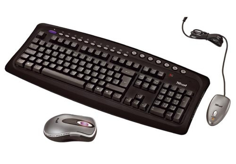 Trust Wireless Keyboard + Mouse RF Wireless QWERTY Schwarz Tastatur