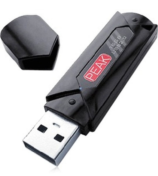 PEAK USB 2.0 Flash Drive 16GB 16ГБ USB 2.0 Тип -A Черный USB флеш накопитель