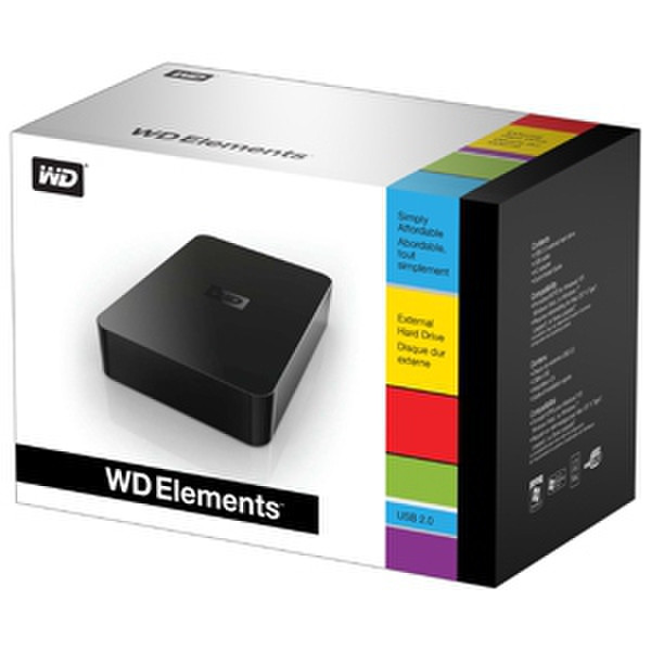 Western Digital Elements Desktop 1TB 2.0 1000GB Schwarz Externe Festplatte