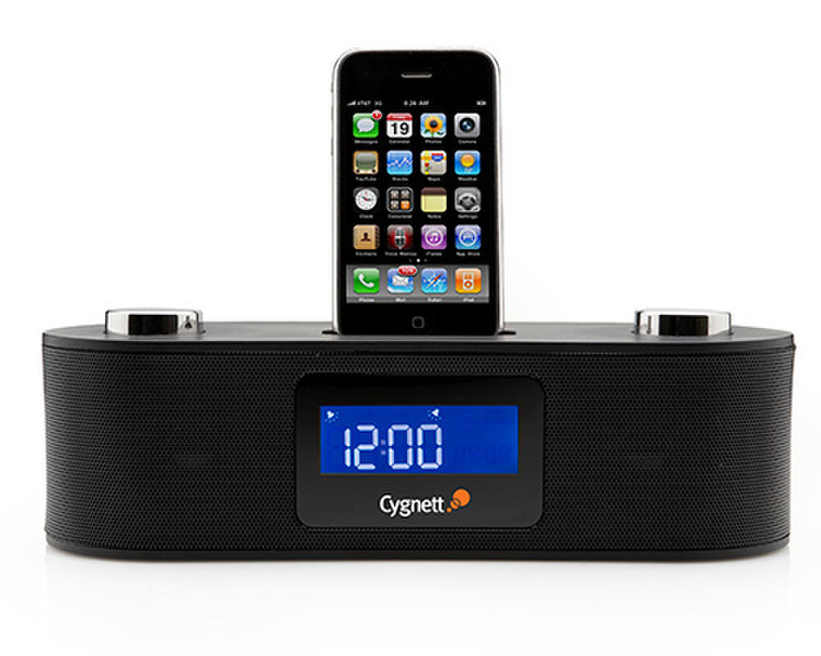 Cygnett Sonata Multi function speaker system for iPhone and iPod 2.0channels Black docking speaker