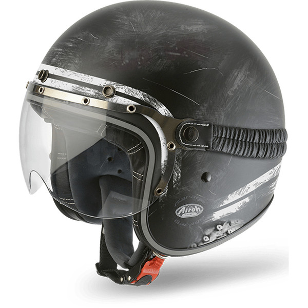 Airoh GARA35 Helm mit offenem Visier Schwarz Motorradhelm