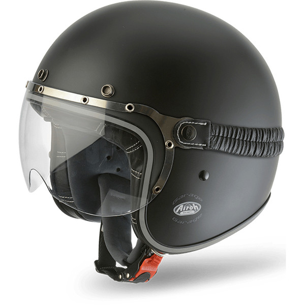 Airoh GA11 Helm mit offenem Visier Schwarz Motorradhelm