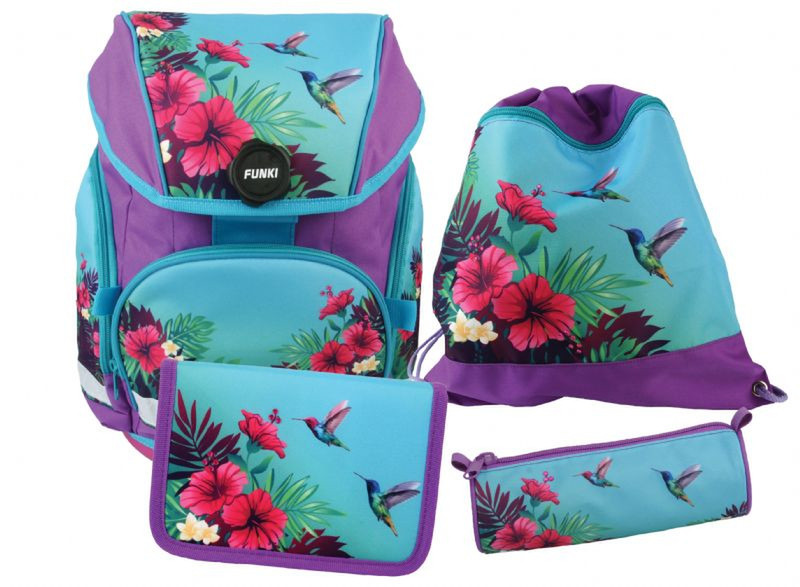 Funke 6011.511 Girl Textile Blue,Pink,Purple school bag set