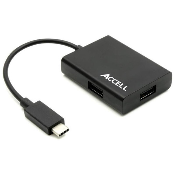 Accell U214B-001B USB 3.0 (3.1 Gen 1) Type-C 4800Мбит/с Черный хаб-разветвитель