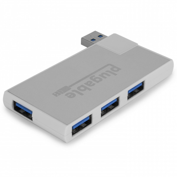 Plugable Technologies USB3-HUB4R USB 3.0 (3.1 Gen 1) Type-A 5000Мбит/с Белый хаб-разветвитель